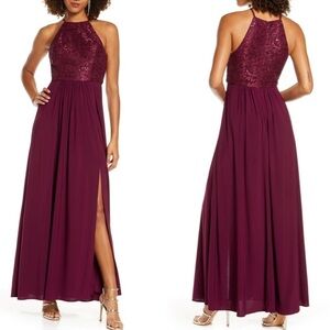Morgan and co Sequin Lace Gown